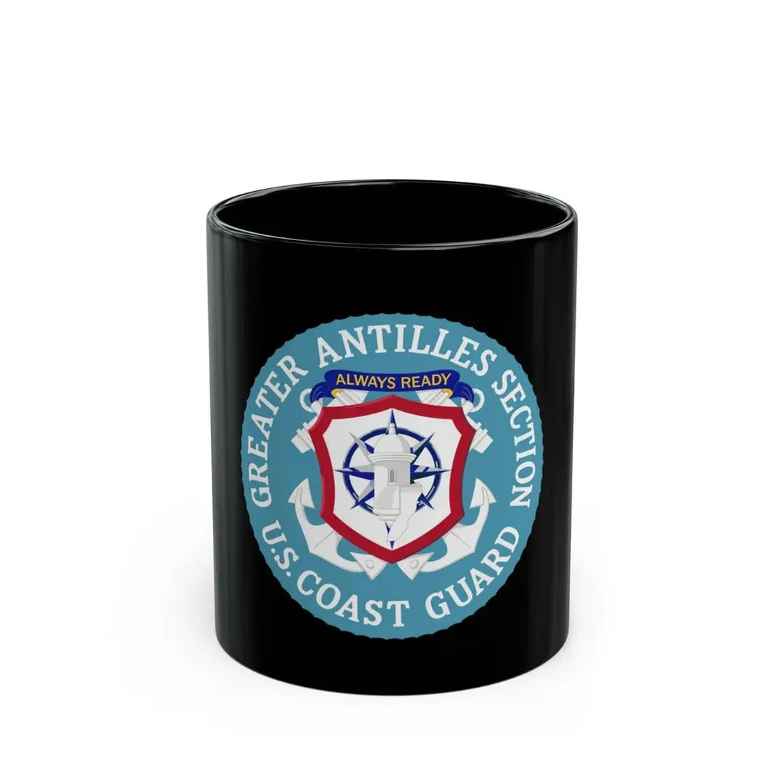 USCG Greater Antilles Section (U.S. Coast Guard) Black Coffee Mug 11oz - Go Mug Yourself