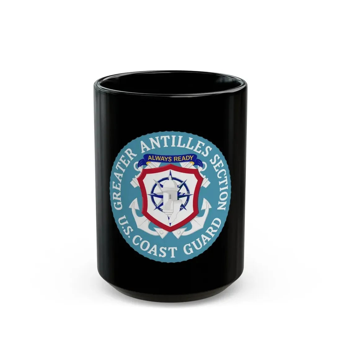 USCG Greater Antilles Section (U.S. Coast Guard) Black Coffee Mug 15oz - Go Mug Yourself