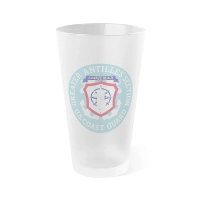 USCG Greater Antilles Section (U.S. Coast Guard) Frosted Pint Glass 16oz Default Title - Go Mug Yourself