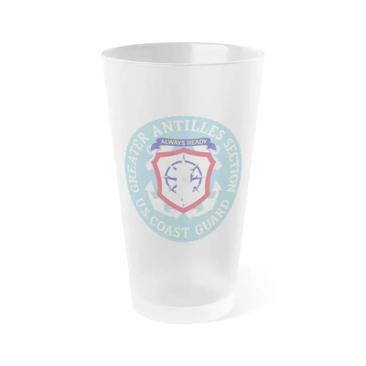 USCG Greater Antilles Section (U.S. Coast Guard) Frosted Pint Glass 16oz Default Title - Go Mug Yourself