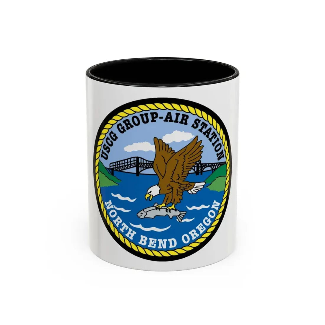 USCG Group Air Station North Bend (U.S. Coast Guard) Accent Coffee Mug 11oz Black - Go Mug Yourself