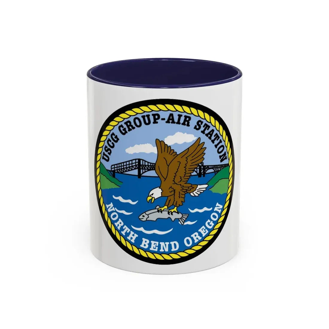 USCG Group Air Station North Bend (U.S. Coast Guard) Accent Coffee Mug 11oz Navy - Go Mug Yourself