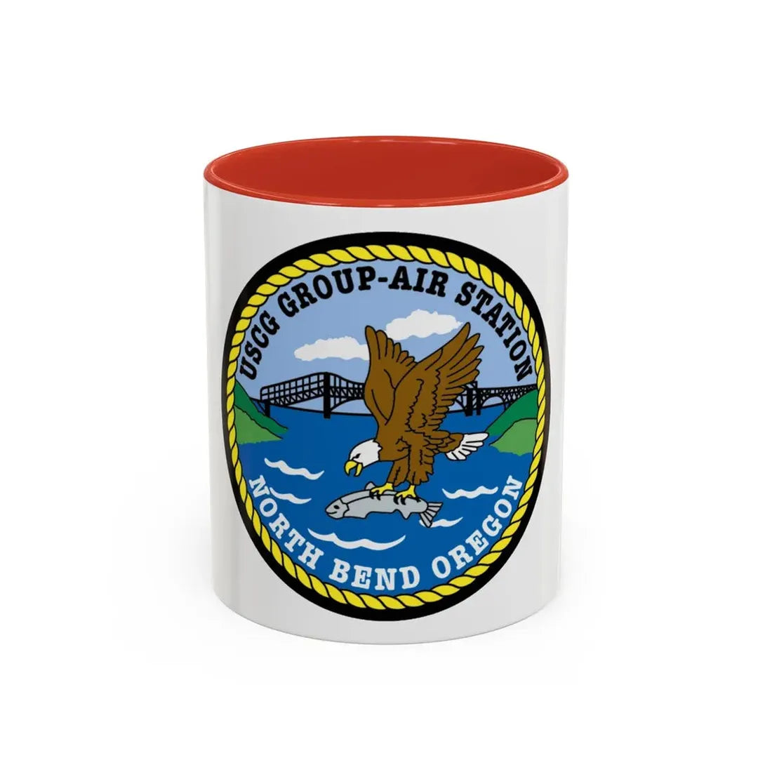 USCG Group Air Station North Bend (U.S. Coast Guard) Accent Coffee Mug 11oz Red - Go Mug Yourself