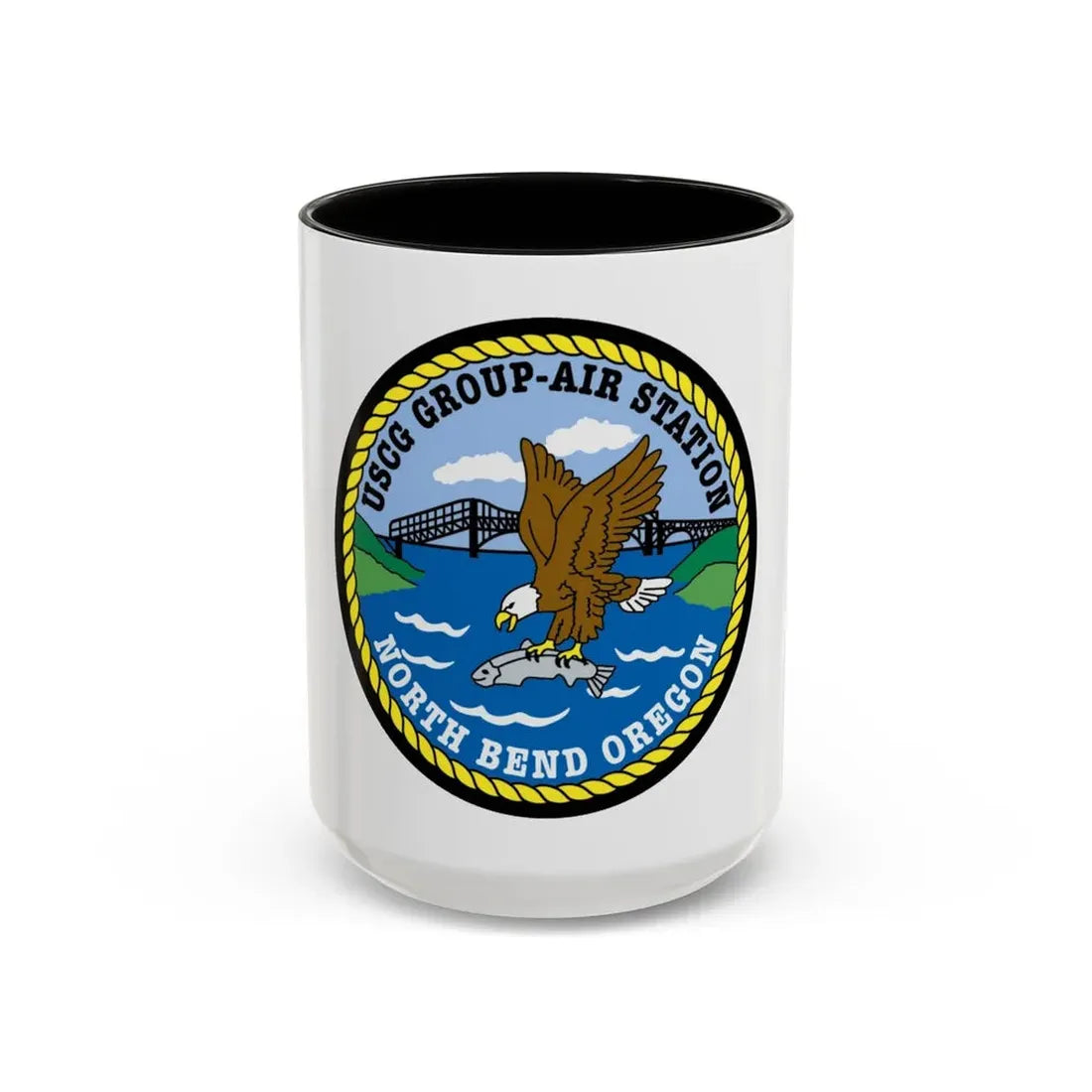 USCG Group Air Station North Bend (U.S. Coast Guard) Accent Coffee Mug 15oz Black - Go Mug Yourself