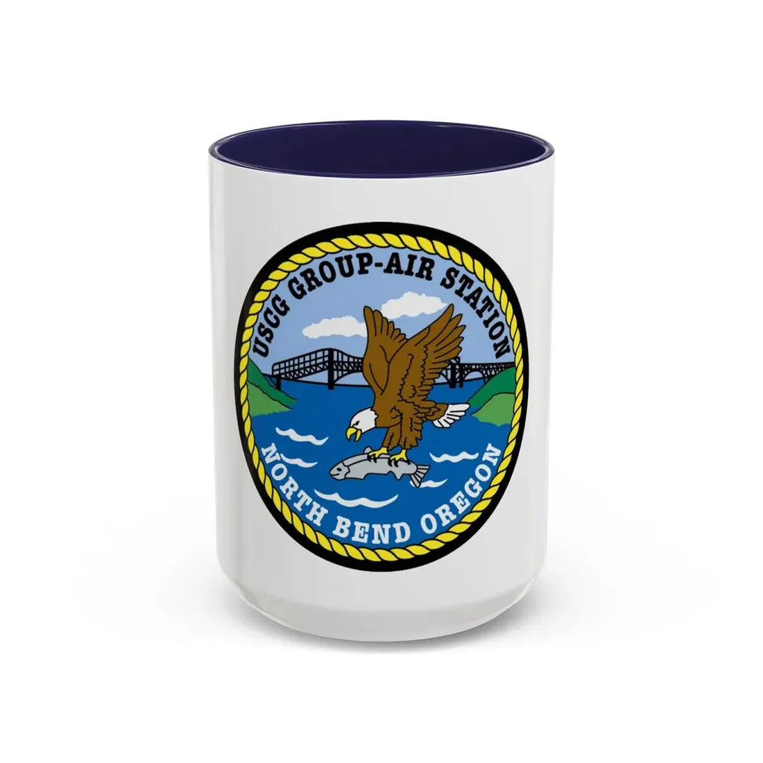 USCG Group Air Station North Bend (U.S. Coast Guard) Accent Coffee Mug 15oz Navy - Go Mug Yourself