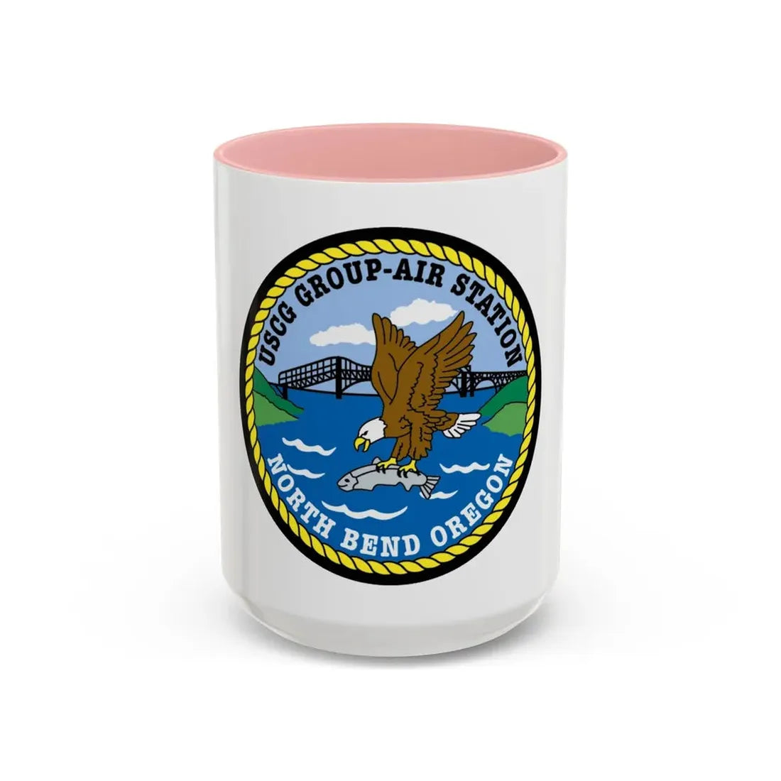 USCG Group Air Station North Bend (U.S. Coast Guard) Accent Coffee Mug 15oz Pink - Go Mug Yourself