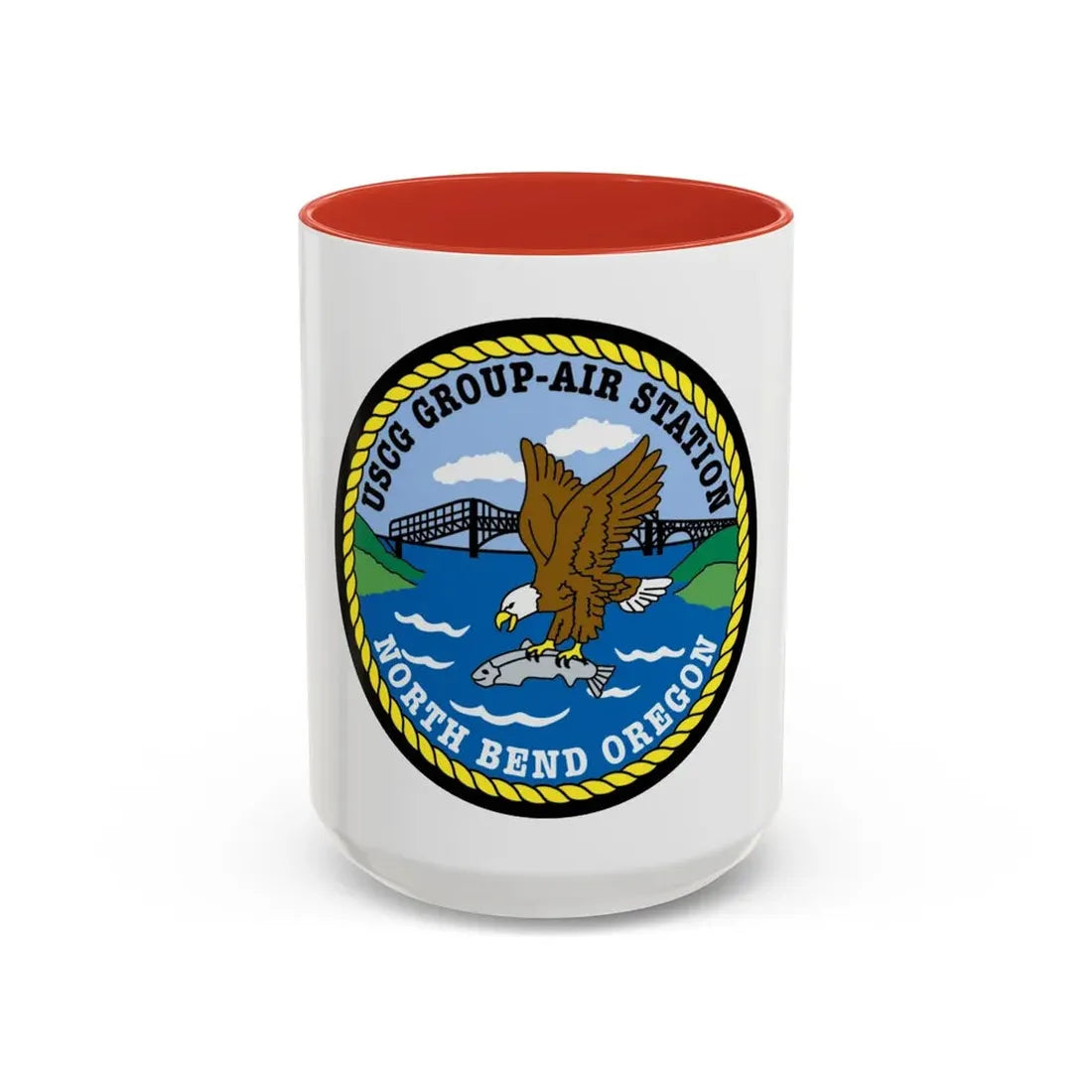 USCG Group Air Station North Bend (U.S. Coast Guard) Accent Coffee Mug 15oz Red - Go Mug Yourself