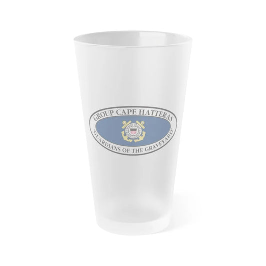 USCG Group Cape Hatteras VINT (U.S. Coast Guard) Frosted Pint Glass 16oz-Go Mug Yourself