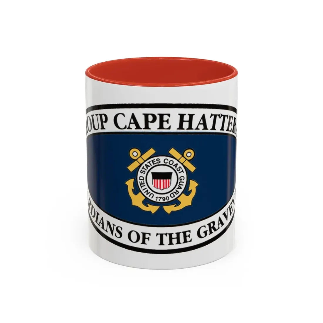 USCG Group Cape Hatteras VINT (U.S. Coast Guard) Accent Coffee Mug 11oz Red - Go Mug Yourself