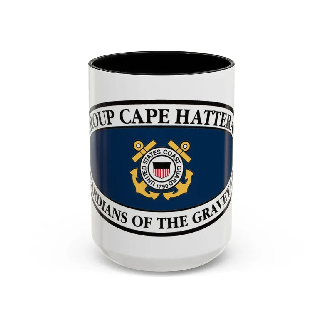USCG Group Cape Hatteras VINT (U.S. Coast Guard) Accent Coffee Mug 15oz Black - Go Mug Yourself