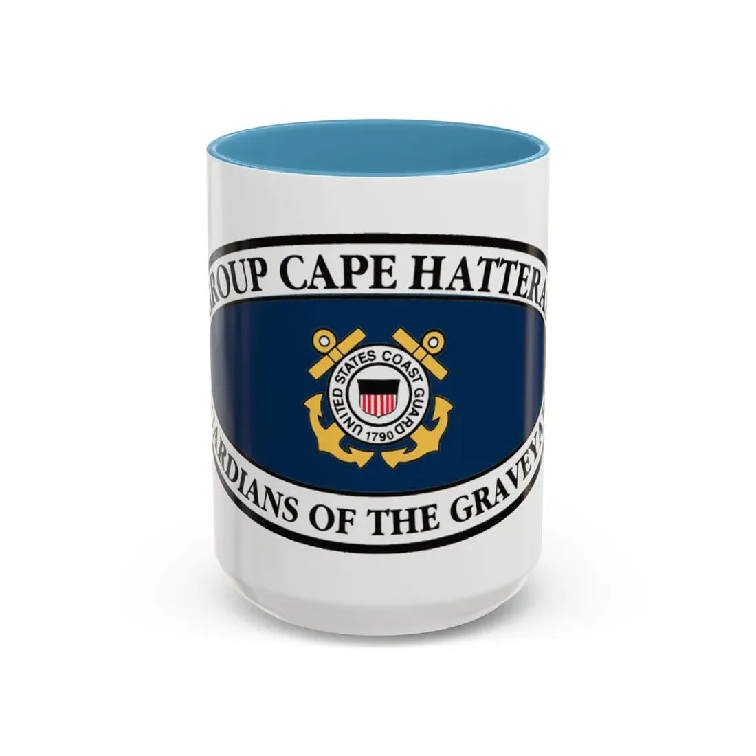 USCG Group Cape Hatteras VINT (U.S. Coast Guard) Accent Coffee Mug 15oz Light Blue - Go Mug Yourself