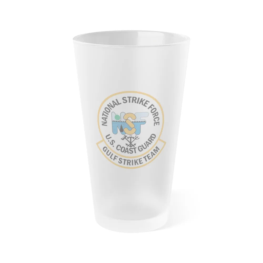 USCG Gulf Strike Team NSF (U.S. Coast Guard) Frosted Pint Glass 16oz-Go Mug Yourself