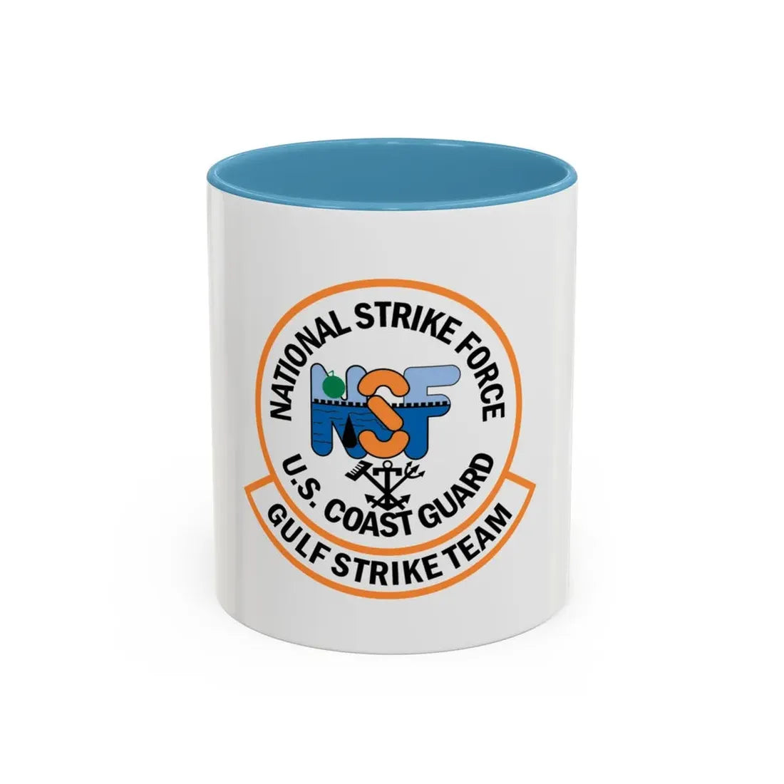 USCG Gulf Strike Team NSF (U.S. Coast Guard) Accent Coffee Mug 11oz Light Blue - Go Mug Yourself