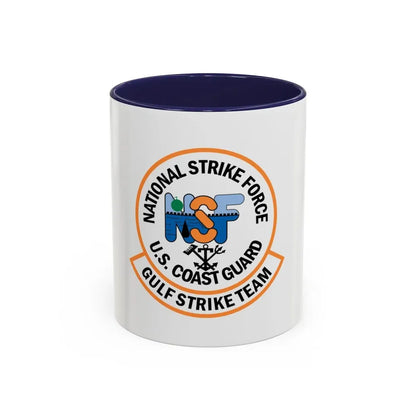 USCG Gulf Strike Team NSF (U.S. Coast Guard) Accent Coffee Mug 11oz Navy - Go Mug Yourself