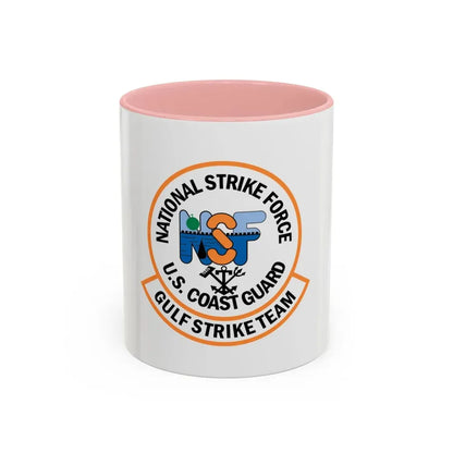 USCG Gulf Strike Team NSF (U.S. Coast Guard) Accent Coffee Mug 11oz Pink - Go Mug Yourself
