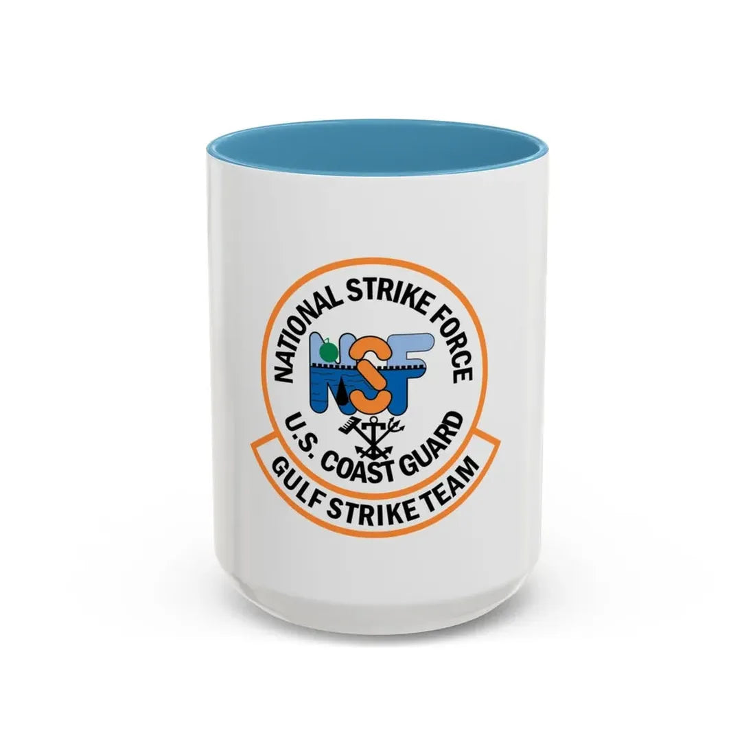 USCG Gulf Strike Team NSF (U.S. Coast Guard) Accent Coffee Mug 15oz Light Blue - Go Mug Yourself