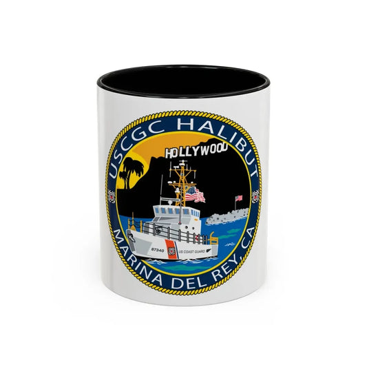 USCG Halibut Marina Del Ray CA (U.S. Coast Guard) Accent Coffee Mug 11oz Black - Go Mug Yourself