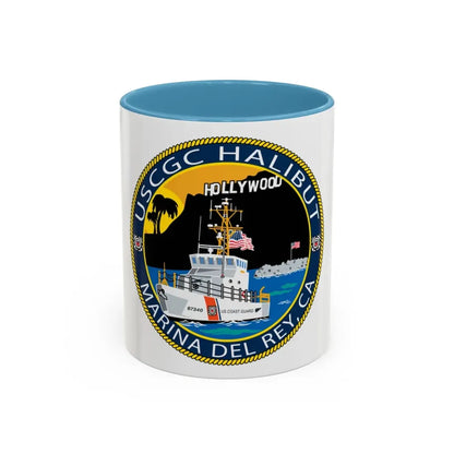 USCG Halibut Marina Del Ray CA (U.S. Coast Guard) Accent Coffee Mug 11oz Light Blue - Go Mug Yourself