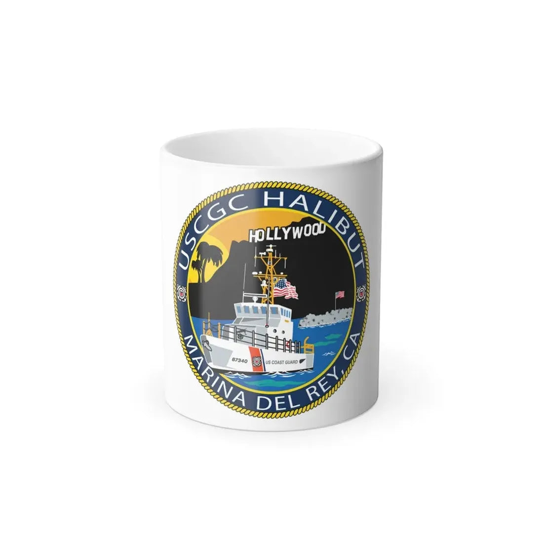 USCG Halibut Marina Del Ray CA (U.S. Coast Guard) Color Changing Coffee Mug 11oz - Go Mug Yourself