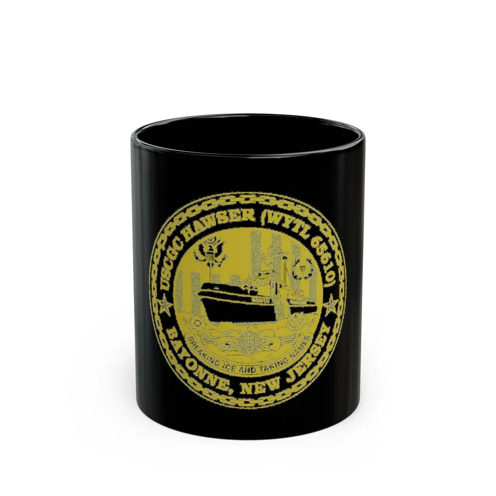 USCG Hawser WYTL 65610 Sim Gold (U.S. Coast Guard) Black Coffee Mug-11oz-Go Mug Yourself