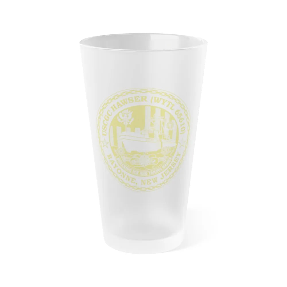 USCG Hawser WYTL 65610 Sim Gold (U.S. Coast Guard) Frosted Pint Glass 16oz-Go Mug Yourself