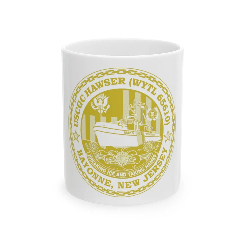 USCG Hawser WYTL 65610 Sim Gold (U.S. Coast Guard) White Coffee Mug-11oz-Go Mug Yourself