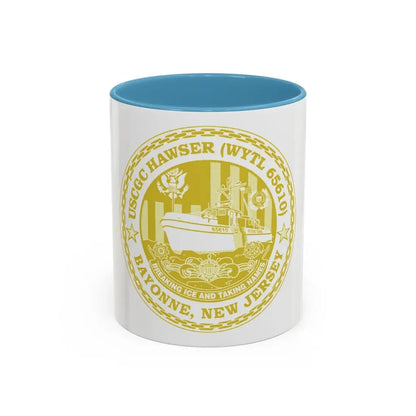 USCG Hawser WYTL 65610 Sim Gold (U.S. Coast Guard) Accent Coffee Mug 11oz Light Blue - Go Mug Yourself