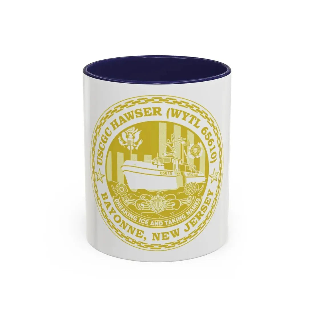 USCG Hawser WYTL 65610 Sim Gold (U.S. Coast Guard) Accent Coffee Mug 11oz Navy - Go Mug Yourself