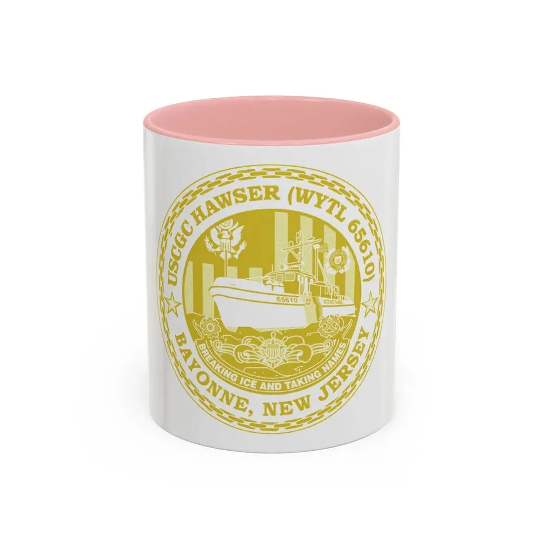 USCG Hawser WYTL 65610 Sim Gold (U.S. Coast Guard) Accent Coffee Mug 11oz Pink - Go Mug Yourself