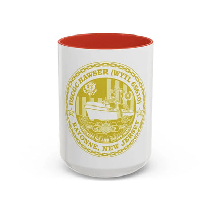 USCG Hawser WYTL 65610 Sim Gold (U.S. Coast Guard) Accent Coffee Mug 15oz Red - Go Mug Yourself