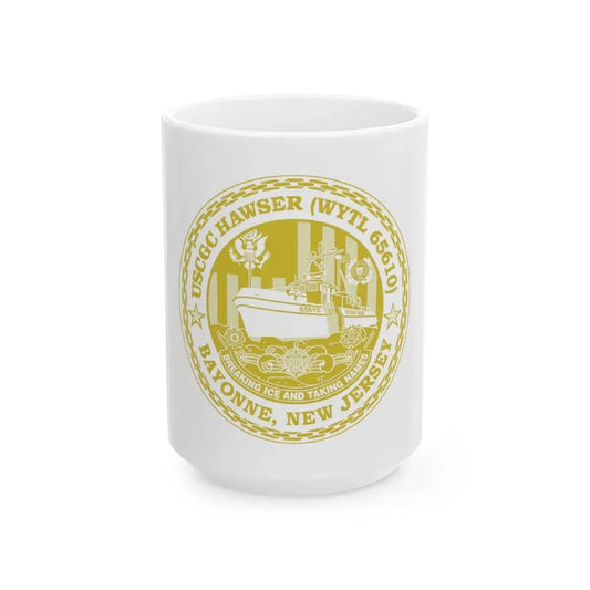USCG Hawser WYTL 65610 Sim Gold (U.S. Coast Guard) White Coffee Mug 15oz - Go Mug Yourself