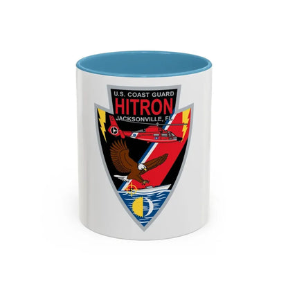 USCG HITRON Jax FL (U.S. Coast Guard) Accent Coffee Mug 11oz Light Blue - Go Mug Yourself