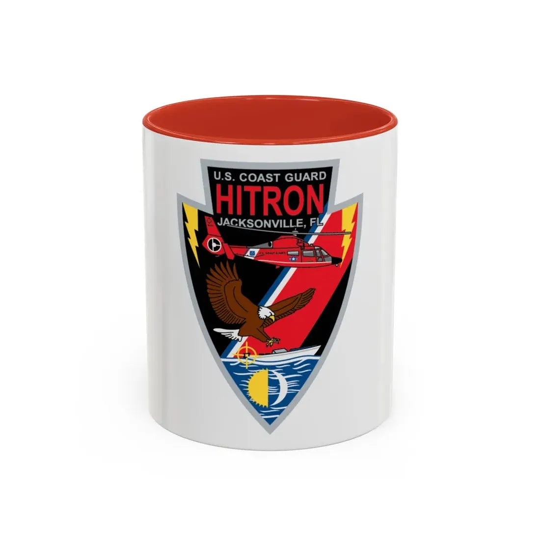 USCG HITRON Jax FL (U.S. Coast Guard) Accent Coffee Mug 11oz Red - Go Mug Yourself