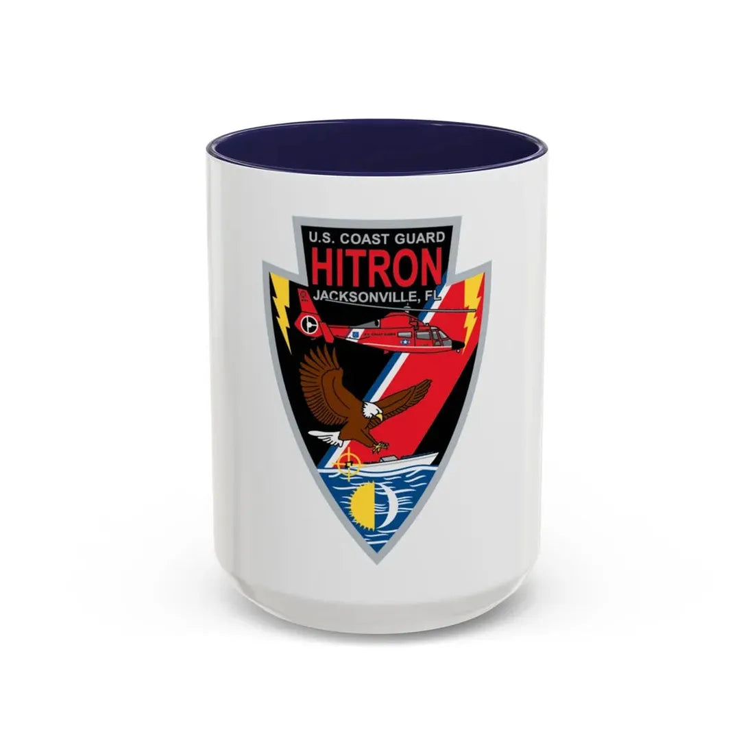 USCG HITRON Jax FL (U.S. Coast Guard) Accent Coffee Mug 15oz Navy - Go Mug Yourself