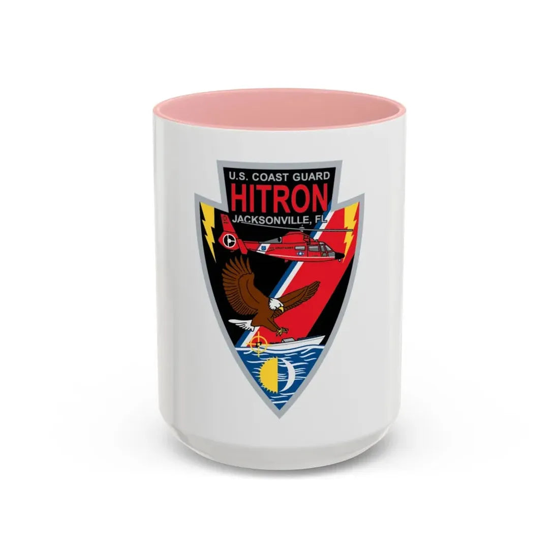USCG HITRON Jax FL (U.S. Coast Guard) Accent Coffee Mug 15oz Pink - Go Mug Yourself