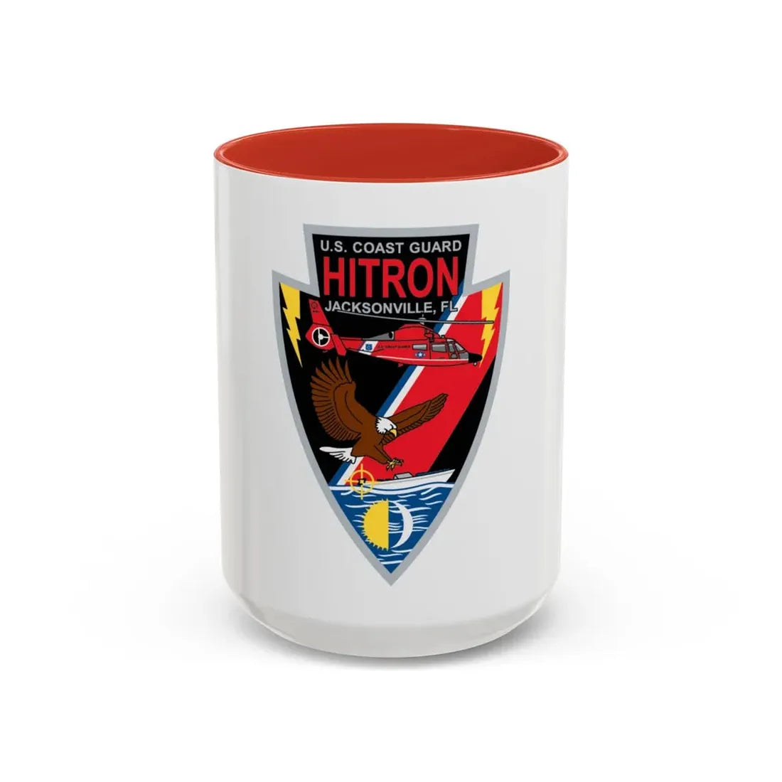 USCG HITRON Jax FL (U.S. Coast Guard) Accent Coffee Mug 15oz Red - Go Mug Yourself