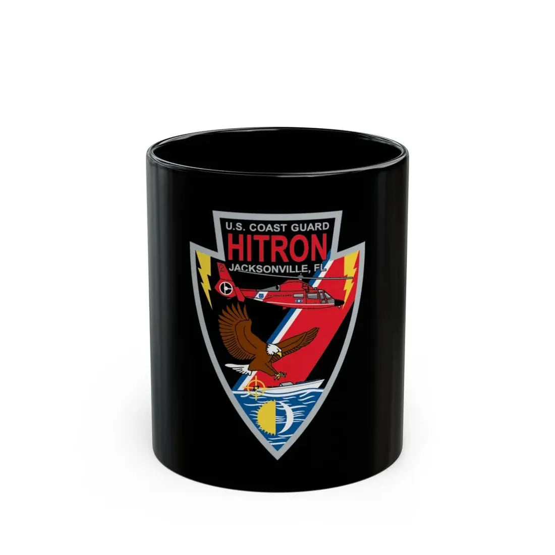USCG HITRON Jax FL (U.S. Coast Guard) Black Coffee Mug 11oz - Go Mug Yourself