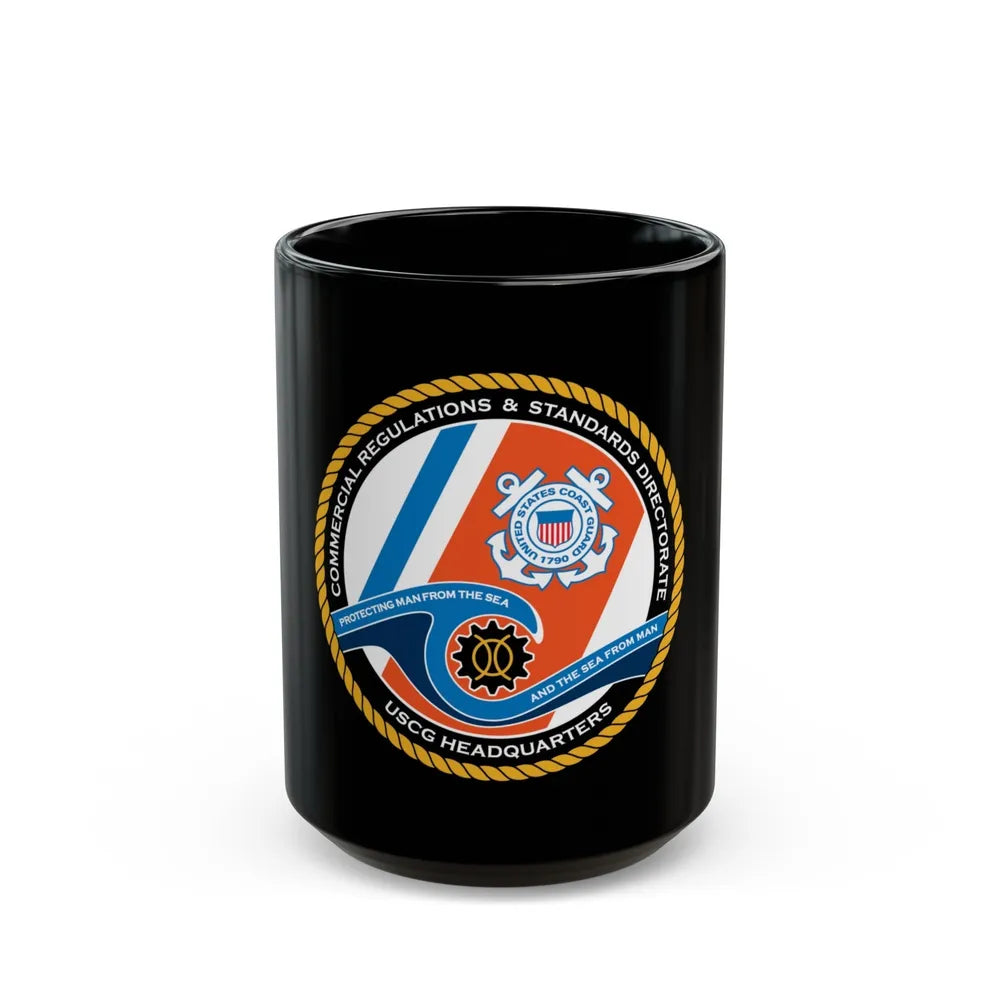 USCG HQ CG ENG 1 Comm Reg Stnd Dlr (U.S. Coast Guard) Black Coffee Mug-15oz-Go Mug Yourself