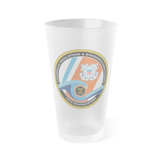 USCG HQ CG ENG 1 Comm Reg Stnd Dlr (U.S. Coast Guard) Frosted Pint Glass 16oz-Go Mug Yourself