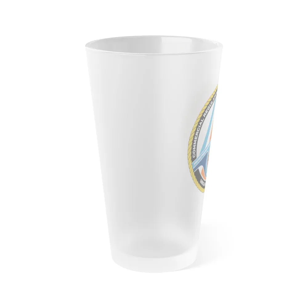 USCG HQ CG ENG 1 Comm Reg Stnd Dlr (U.S. Coast Guard) Frosted Pint Glass 16oz-Go Mug Yourself