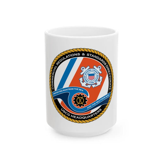 USCG HQ CG ENG 1 Comm Reg Stnd Dlr (U.S. Coast Guard) White Coffee Mug-15oz-Go Mug Yourself