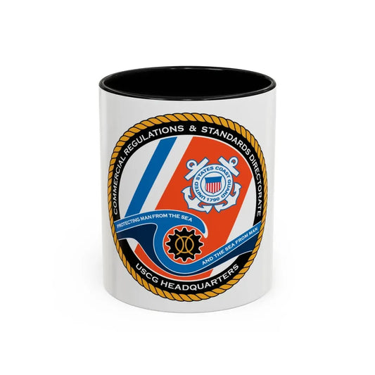 USCG HQ CG ENG 1 Comm Reg Stnd Dlr (U.S. Coast Guard) Accent Coffee Mug 11oz Black - Go Mug Yourself