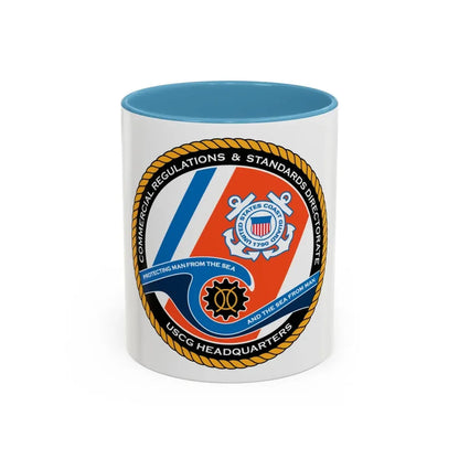 USCG HQ CG ENG 1 Comm Reg Stnd Dlr (U.S. Coast Guard) Accent Coffee Mug 11oz Light Blue - Go Mug Yourself