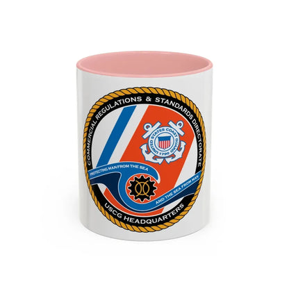 USCG HQ CG ENG 1 Comm Reg Stnd Dlr (U.S. Coast Guard) Accent Coffee Mug 11oz Pink - Go Mug Yourself