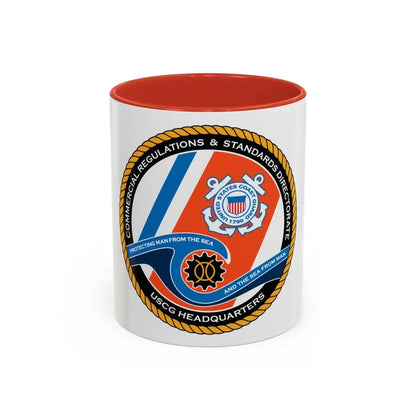 USCG HQ CG ENG 1 Comm Reg Stnd Dlr (U.S. Coast Guard) Accent Coffee Mug 11oz Red - Go Mug Yourself