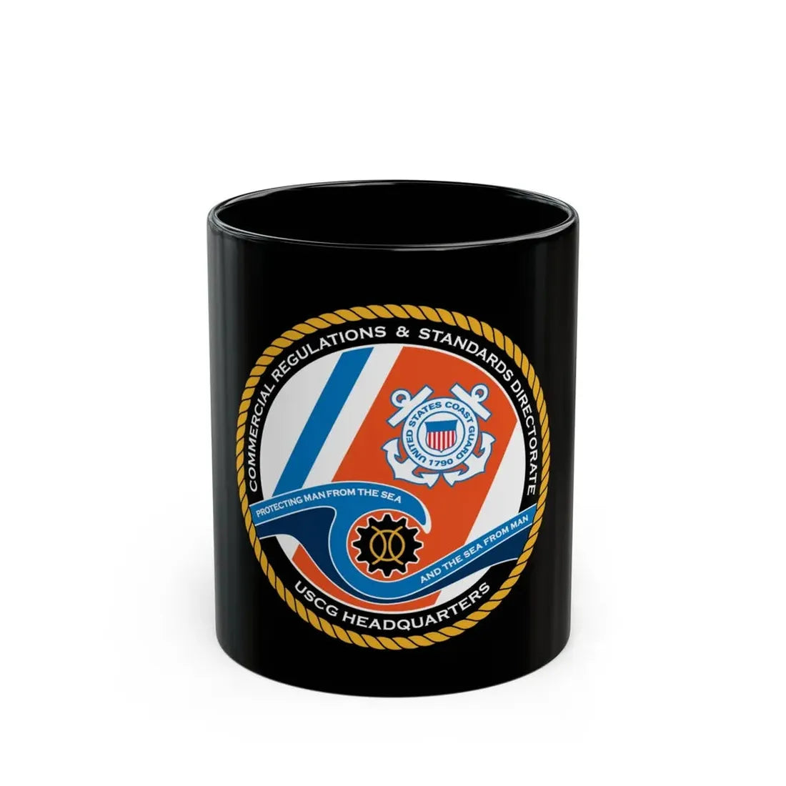 USCG HQ CG ENG 1 Comm Reg Stnd Dlr (U.S. Coast Guard) Black Coffee Mug 11oz - Go Mug Yourself