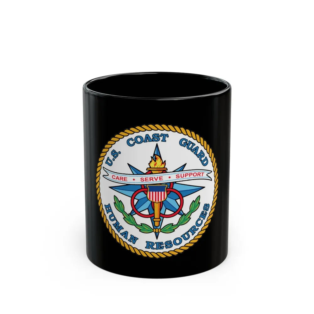 USCG Human Resources (U.S. Coast Guard) Black Coffee Mug-11oz-Go Mug Yourself