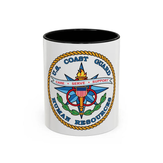 USCG Human Resources (U.S. Coast Guard) Accent Coffee Mug 11oz Black - Go Mug Yourself