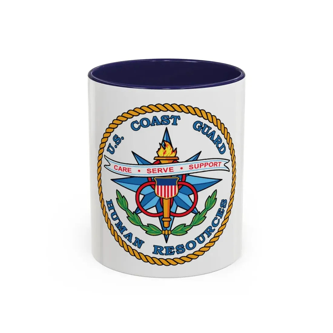 USCG Human Resources (U.S. Coast Guard) Accent Coffee Mug 11oz Navy - Go Mug Yourself