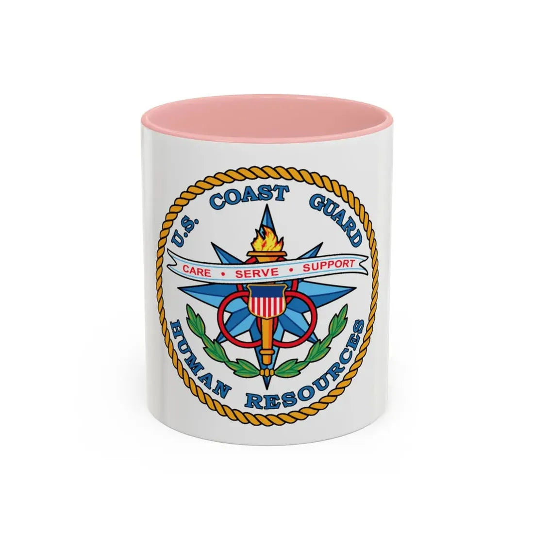 USCG Human Resources (U.S. Coast Guard) Accent Coffee Mug 11oz Pink - Go Mug Yourself